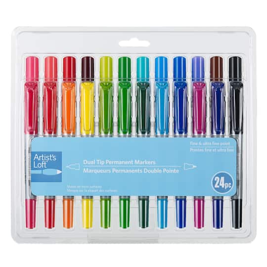 24 Color Dual Tip Permanent Markers by Artist's Loft™